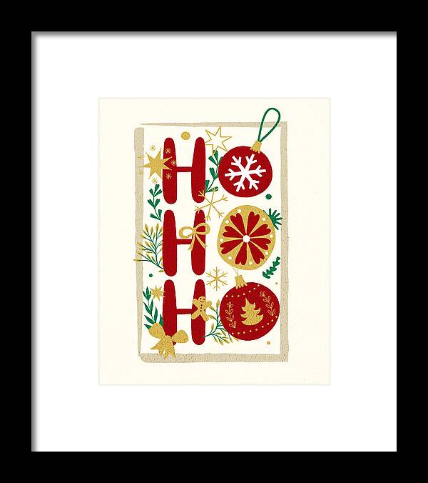 Ho Ho Ho Framed Print featuring the digital art Ho ho ho Christmas decoration by Mopssy Stopsy