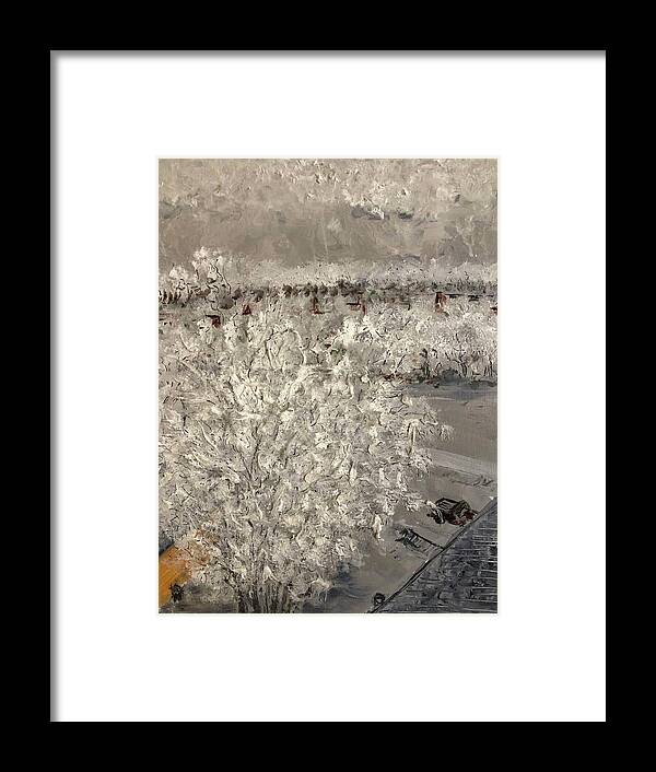 Winter Framed Print featuring the painting Hoarfrost by Bethany Beeler