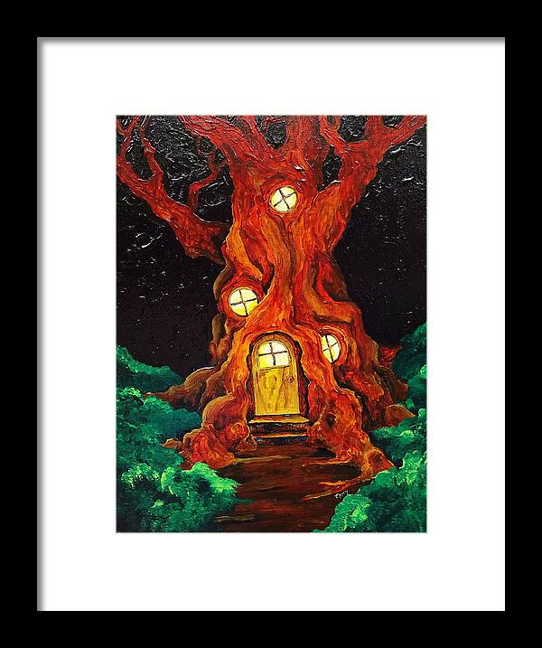 Magic Framed Print featuring the painting Hobbit Home by Teresamarie Yawn