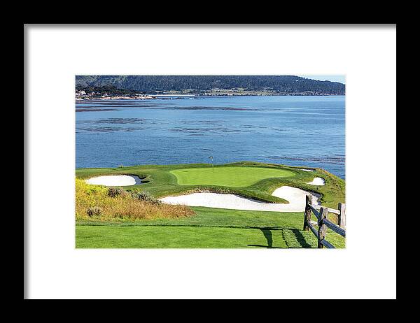 Pebble Beach Golf Course Framed Print featuring the photograph Hole 7 Pebble Beach 2 by Mike Centioli