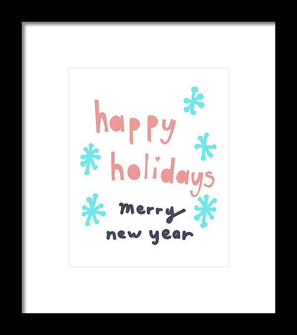 Holidays Framed Print featuring the digital art Holidays Snow by Ashley Rice