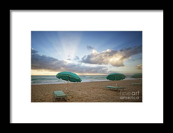 Hollywood Framed Print featuring the photograph Hollywood Beach Sunrise by Becqi Sherman