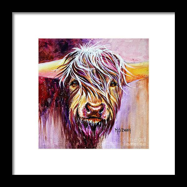 Cow Framed Print featuring the painting Holy Cow by Maria Barry