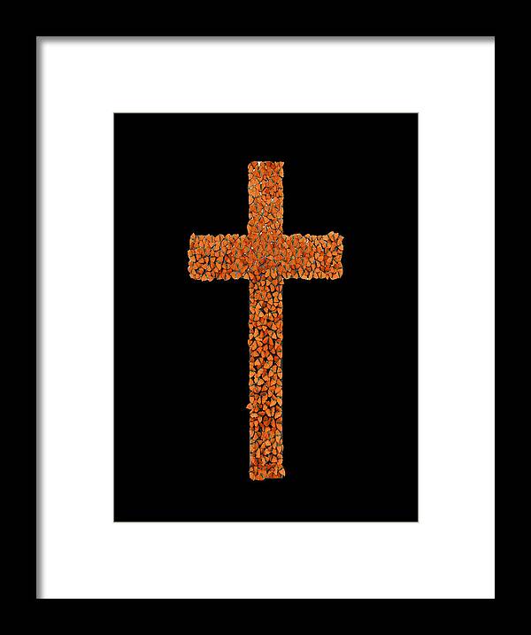  Framed Print featuring the digital art Holy Cross in Orange by Scott Fulton