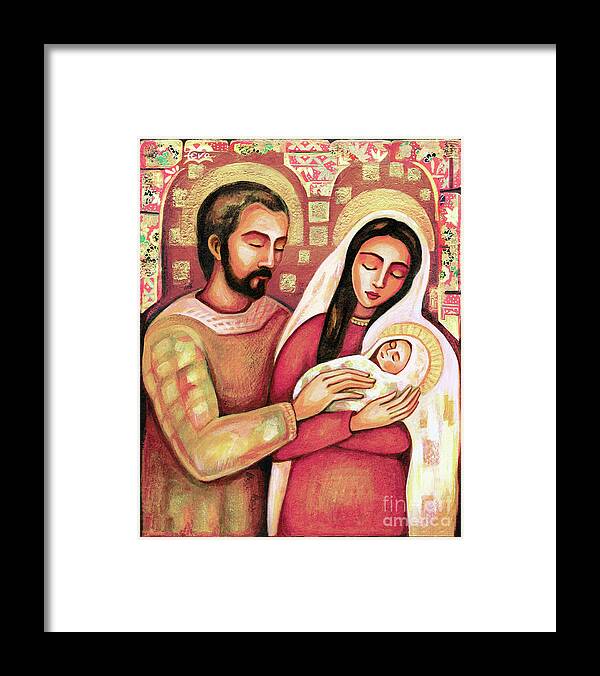 Holy Family Framed Print featuring the painting Holy Family by Eva Campbell