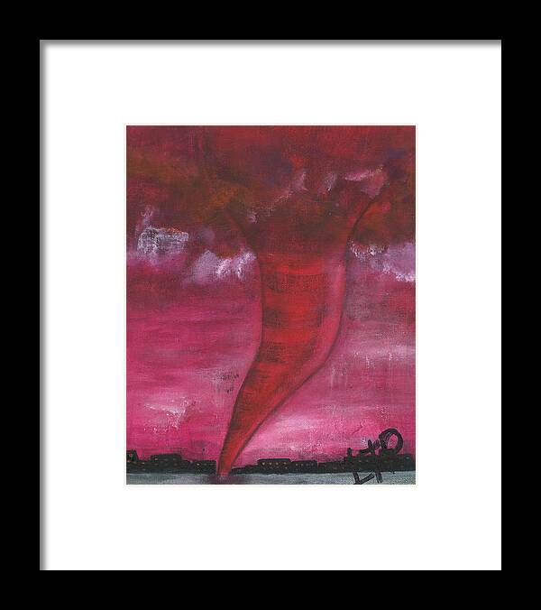 Storm Framed Print featuring the painting Holy Tornado by Esoteric Gardens KN