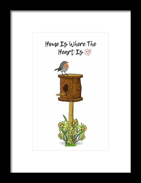 Home Quotes Framed Print featuring the painting Home Is Where The Heart Is by Tina LeCour