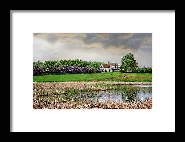 Solberg Framed Print featuring the photograph Home is Where the Lilacs Bloom - 1 of 2 - abandoned Solberg homestead in rural ND by Peter Herman