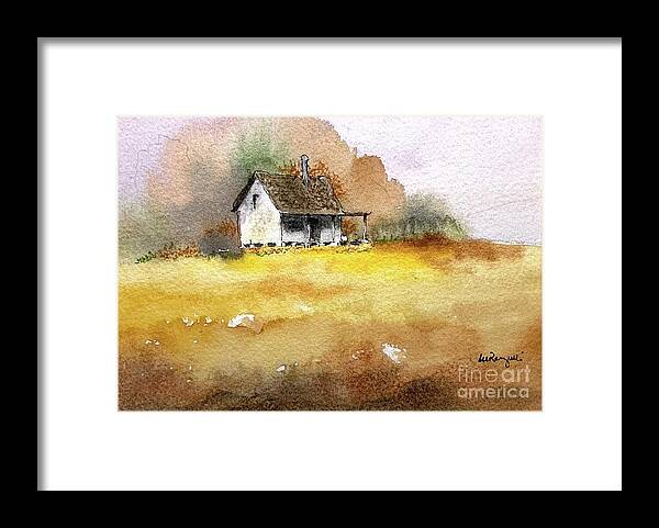 Watercolor Framed Print featuring the painting Home Place by William Renzulli