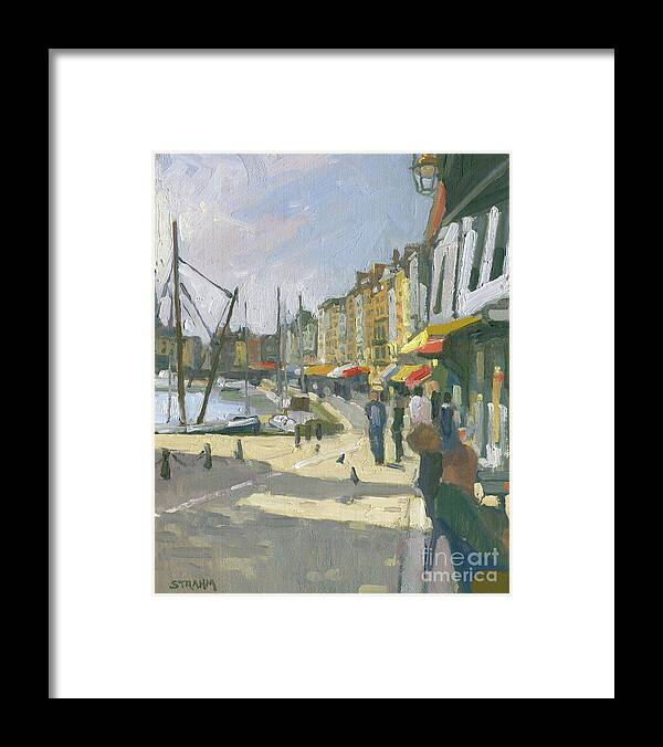 Honfleur Framed Print featuring the painting Honfleur, France by Paul Strahm