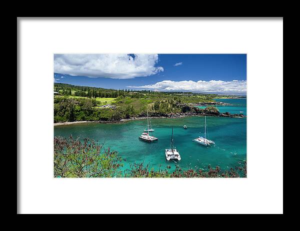 Three Framed Print featuring the photograph Honolua Bay Maui by David L Moore