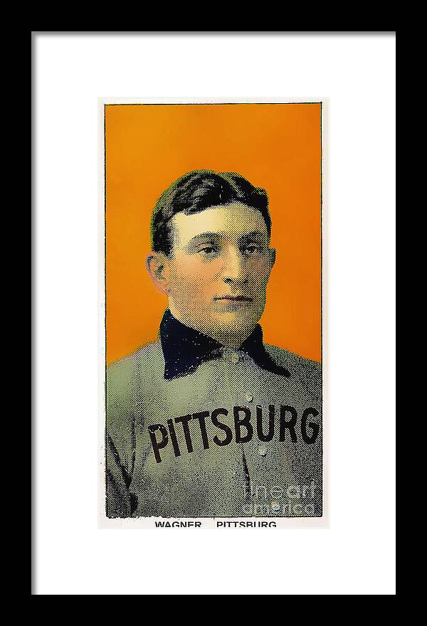 Honus Wagner Baseball Card 0838 Framed Print by Wingsdomain Art