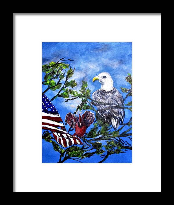 American Flag Framed Print featuring the painting Hope by Clyde J Kell