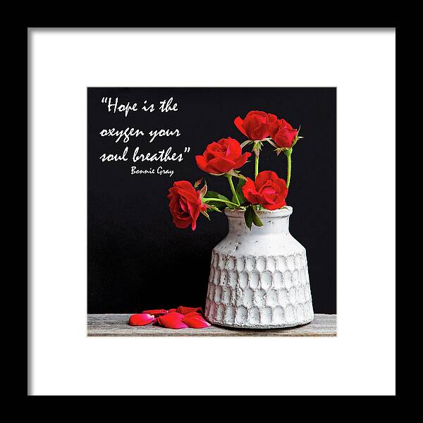 Roses Framed Print featuring the photograph Hope by Gina Fitzhugh