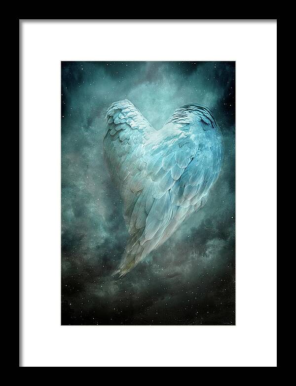 Heart Framed Print featuring the digital art Hope is the Thing with Feathers by Nicole Wilde