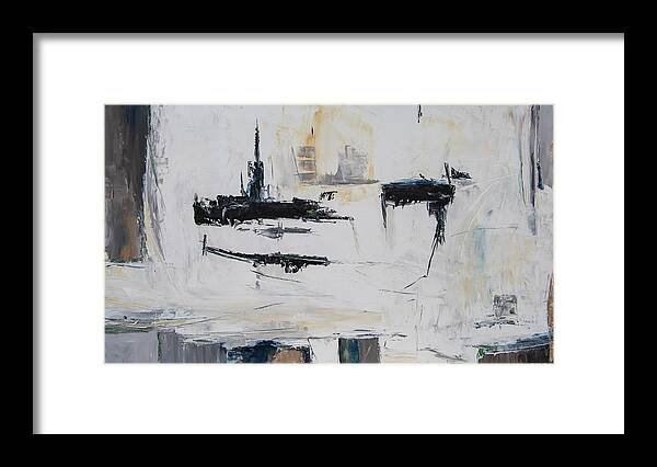 Abstract Framed Print featuring the painting Steeple by Katrina Nixon