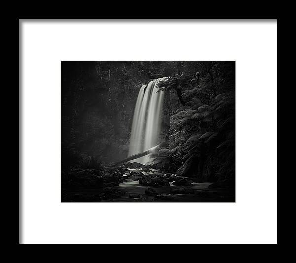 Monochrome Framed Print featuring the photograph Hopetoun Falls by Grant Galbraith