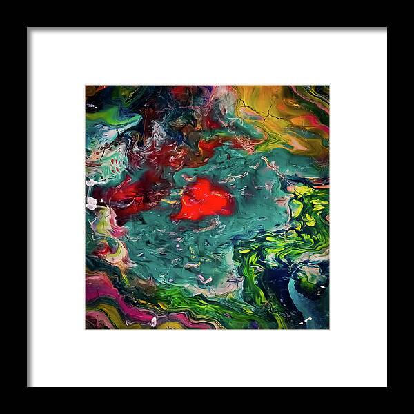  Framed Print featuring the painting Hoping Broken, Floating in the Blues by Gena Herro
