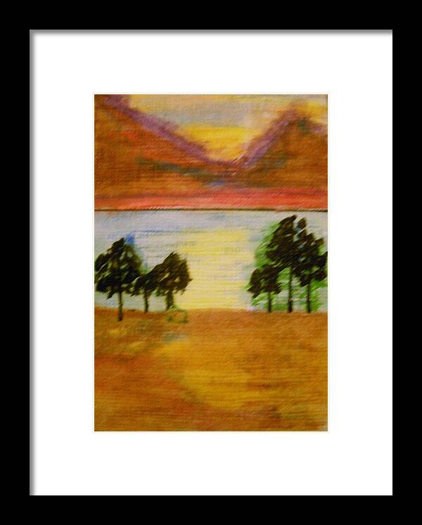 Landscape Framed Print featuring the painting Horizon by Kelly M Turner