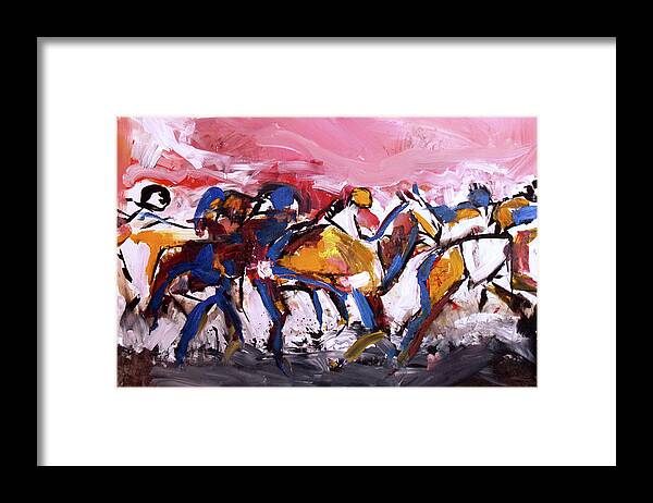Kentucky Horse Racing Framed Print featuring the painting Horse Grit 7 by John Gholson