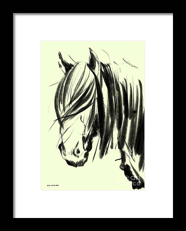 Horse Framed Print featuring the painting Horse Hair and Wind by Go Van Kampen