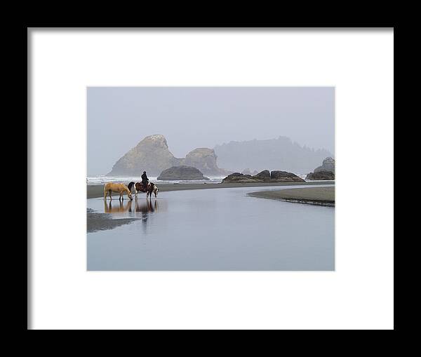 Horse Framed Print featuring the photograph Horse Watering by Grey Coopre