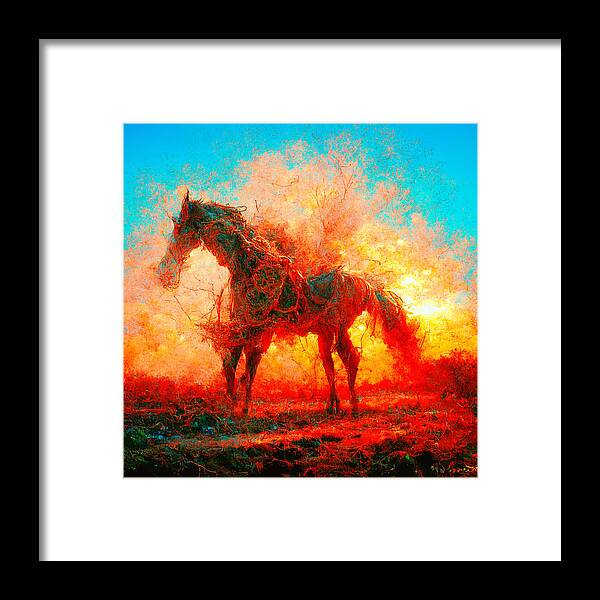 Horse Framed Print featuring the digital art Horses #2 by Craig Boehman