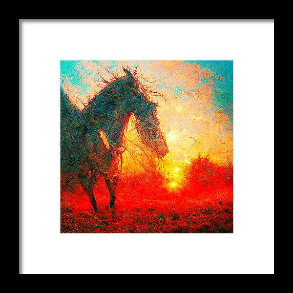 Horse Framed Print featuring the digital art Horses #4 by Craig Boehman