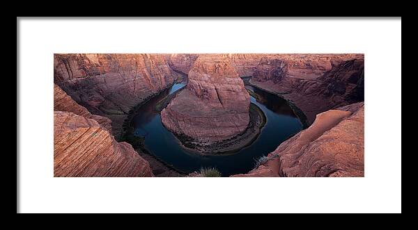 Scenics Framed Print featuring the photograph Horseshoe Bend Panorama by Wolfgang Wörndl