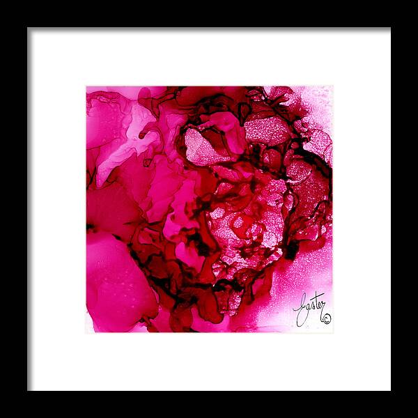 Hot Pink Peony Framed Print featuring the painting Hot Pink Peony by Daniela Easter