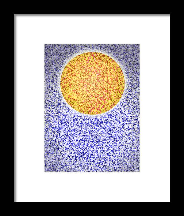 Detailed Framed Print featuring the mixed media Hot Sun, Cool Sky by Lise Winne