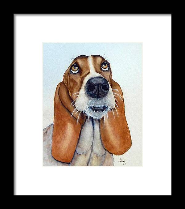 Basset Hound Framed Print featuring the painting Hound Dog Eyes by Kelly Mills