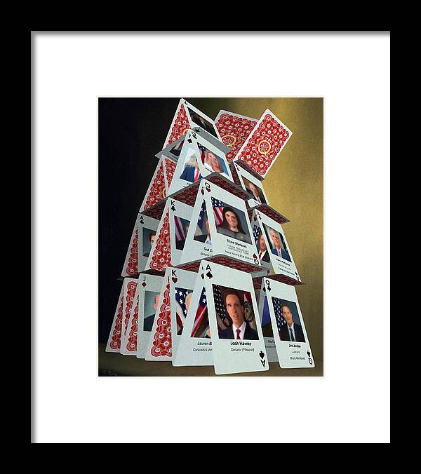  Framed Print featuring the digital art House of Cards by Jason Cardwell