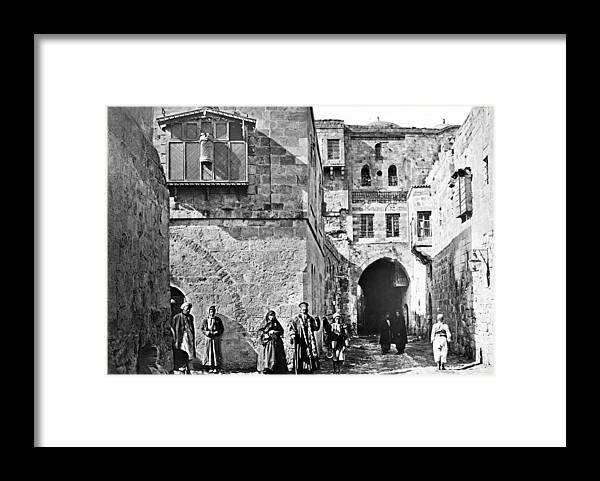 Jerusalem Framed Print featuring the photograph House of the Rich Man in 1910 by Munir Alawi