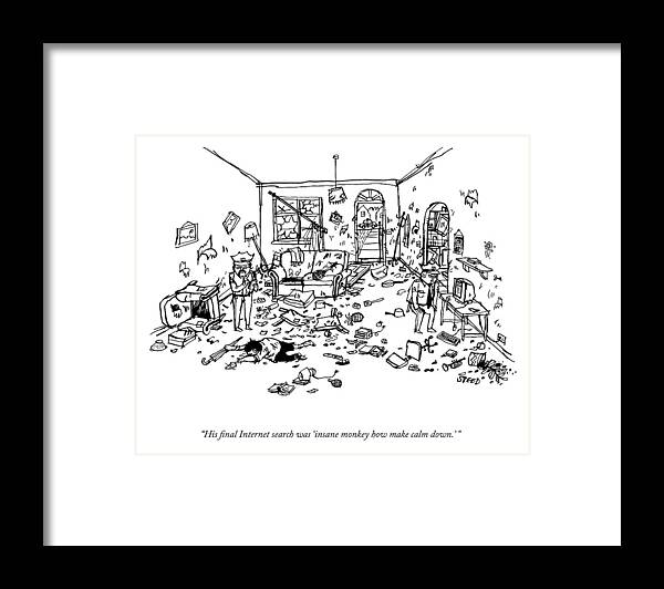 A25752 Framed Print featuring the drawing How Make Calm Down by Edward Steed