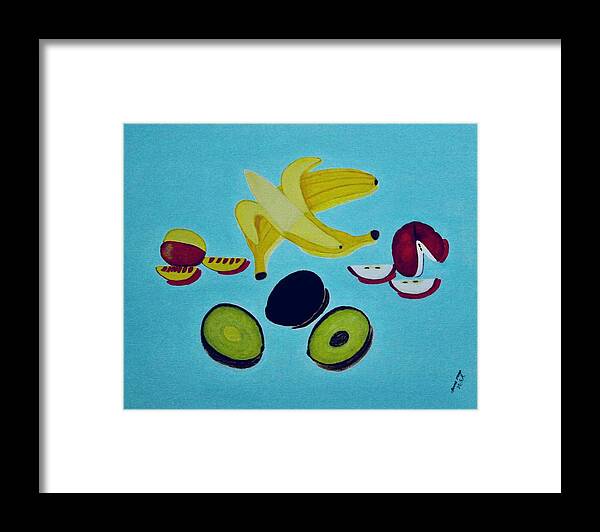 Apparel Framed Print featuring the painting How to Peel Cut And Slice by Lorna Maza