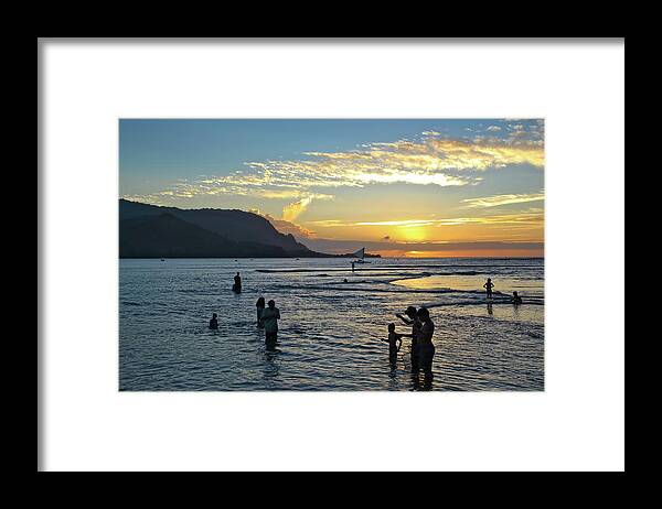 Sunset Playtime Framed Print featuring the photograph How We Play by Heidi Fickinger