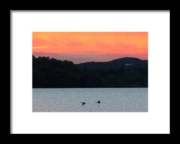 Hudson Valley Landscapes Framed Print featuring the photograph Hudson River Geese by Thomas McGuire