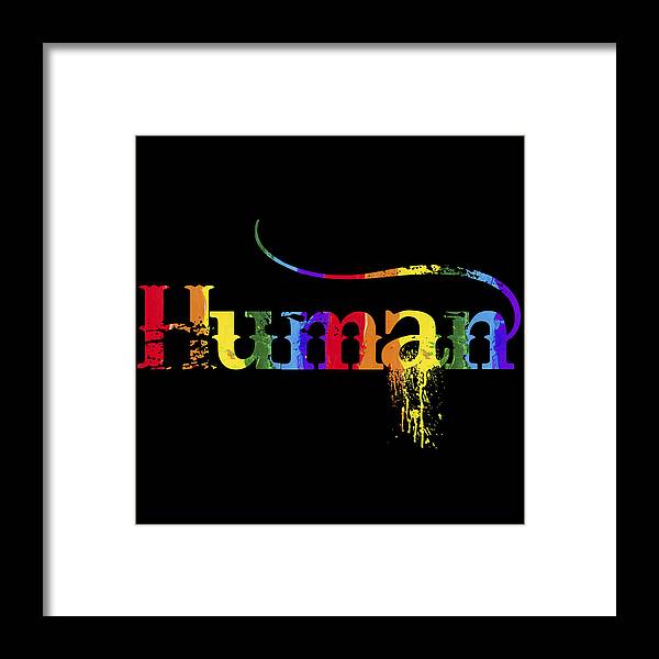 Civil Rights Framed Print featuring the painting Human LBGTQ Rainbow T-Shirt Tee Tees Fancy by Tony Rubino