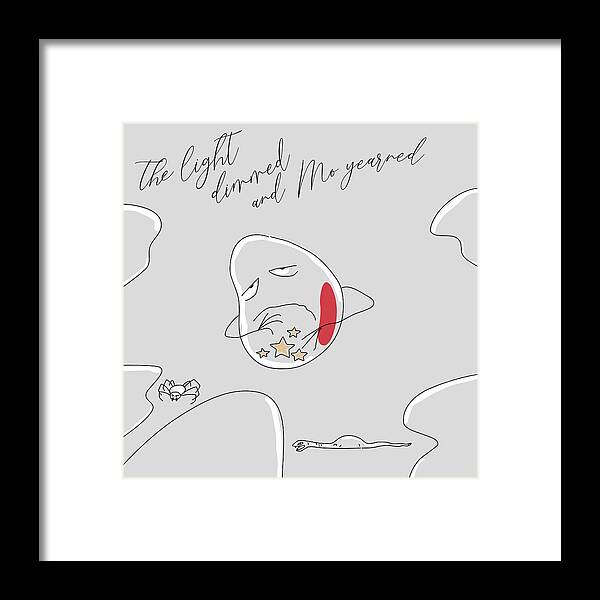 Hunger Framed Print featuring the drawing Hunger-Mo-Yearning-Grey by J Lyn Simpson