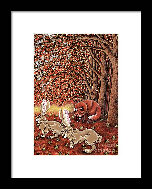 Hare Framed Print featuring the painting Hunter Afternoon by Amy E Fraser