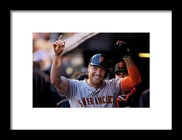 Celebration Framed Print featuring the photograph Hunter Pence by Justin Edmonds