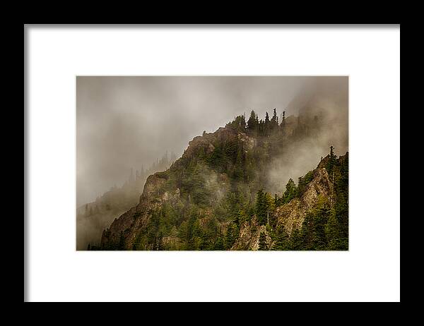 Shi Framed Print featuring the photograph Hurricane Ridge Fog by Amanda Jones
