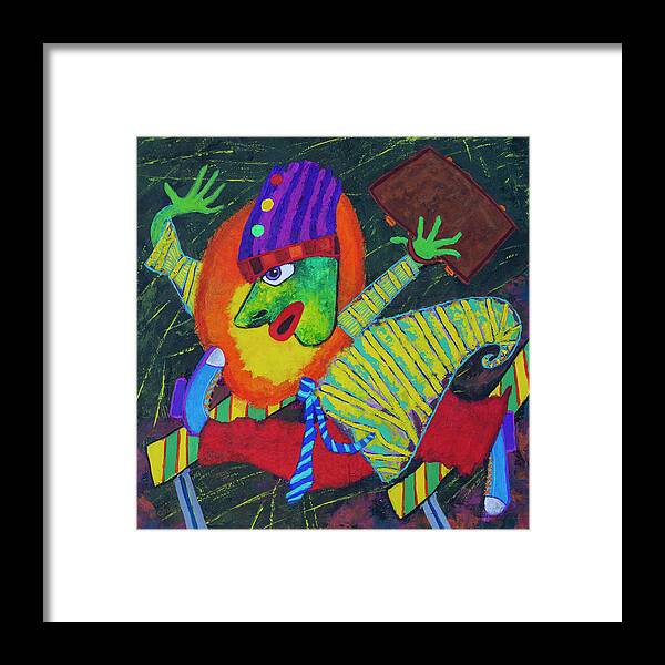 Visionary Visionaryart Art Painting 16x16 Hurry Late Running Framed Print featuring the painting Hurry by Hone Williams