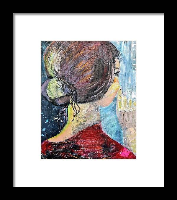 Abstract Framed Print featuring the painting Hush by Evelina Popilian