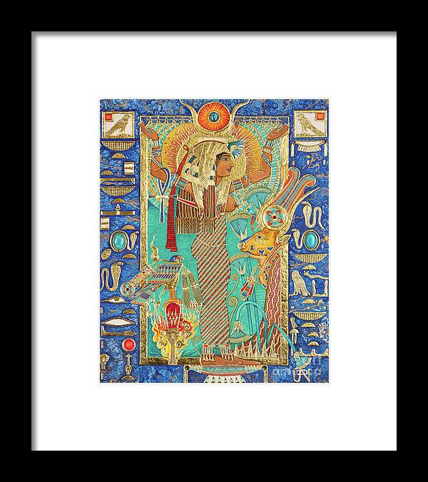 Hwt-her Framed Print featuring the mixed media Hwt-Her Mistress of the Sky by Ptahmassu Nofra-Uaa