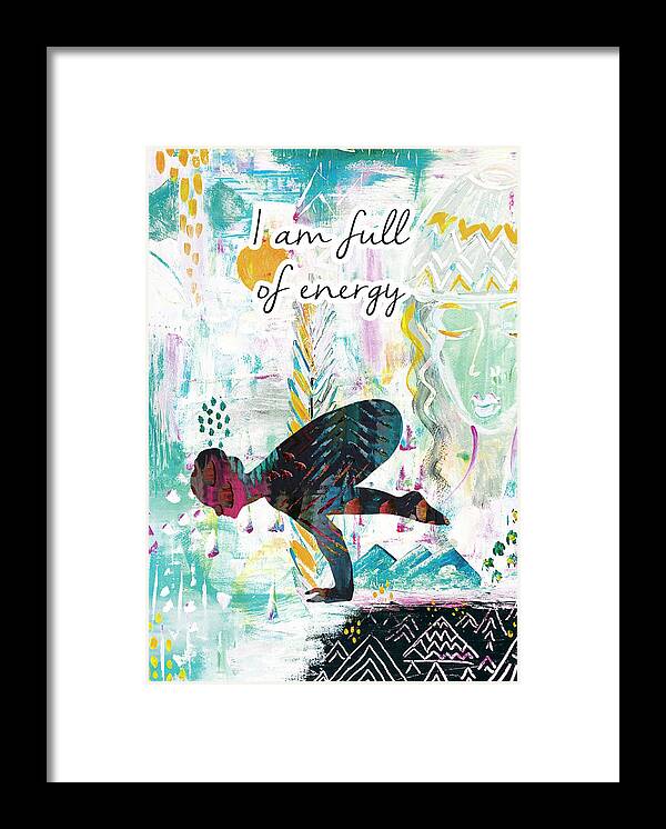 I Am Full Of Energy Framed Print featuring the drawing I am full of energy by Claudia Schoen