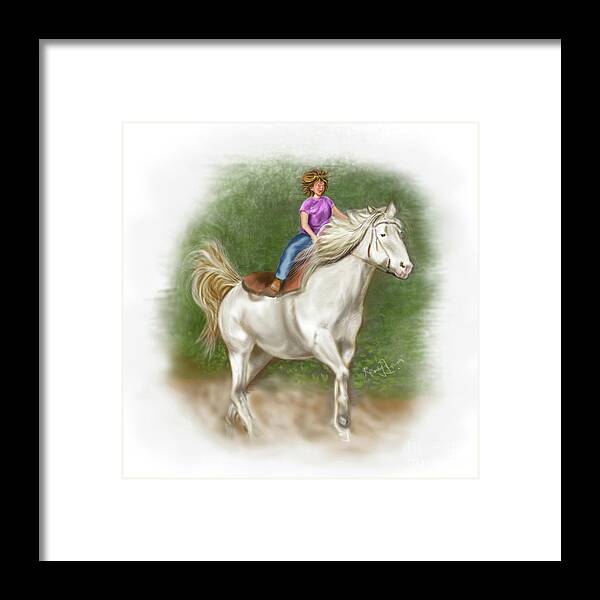 White Horse Framed Print featuring the painting I am riding high by Remy Francis