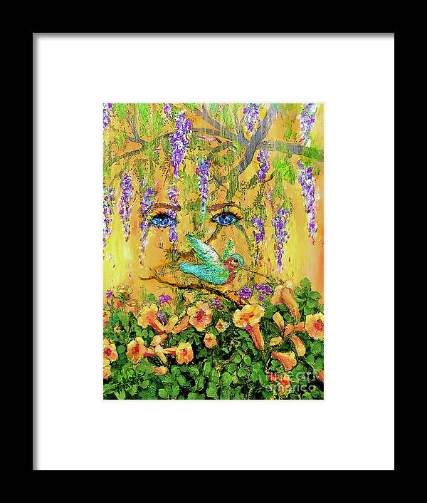 Hummingbird Framed Print featuring the painting I am Watching the Hummingbird by Bonnie Marie