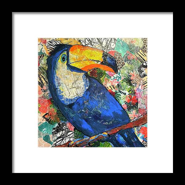 Jungle Birds Framed Print featuring the painting I can, you can, toucan by Elaine Elliott